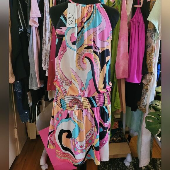 Vintage Dress Multicolor Print VaVa By Joy Han Colorful Size Small - Picture 12 of 16